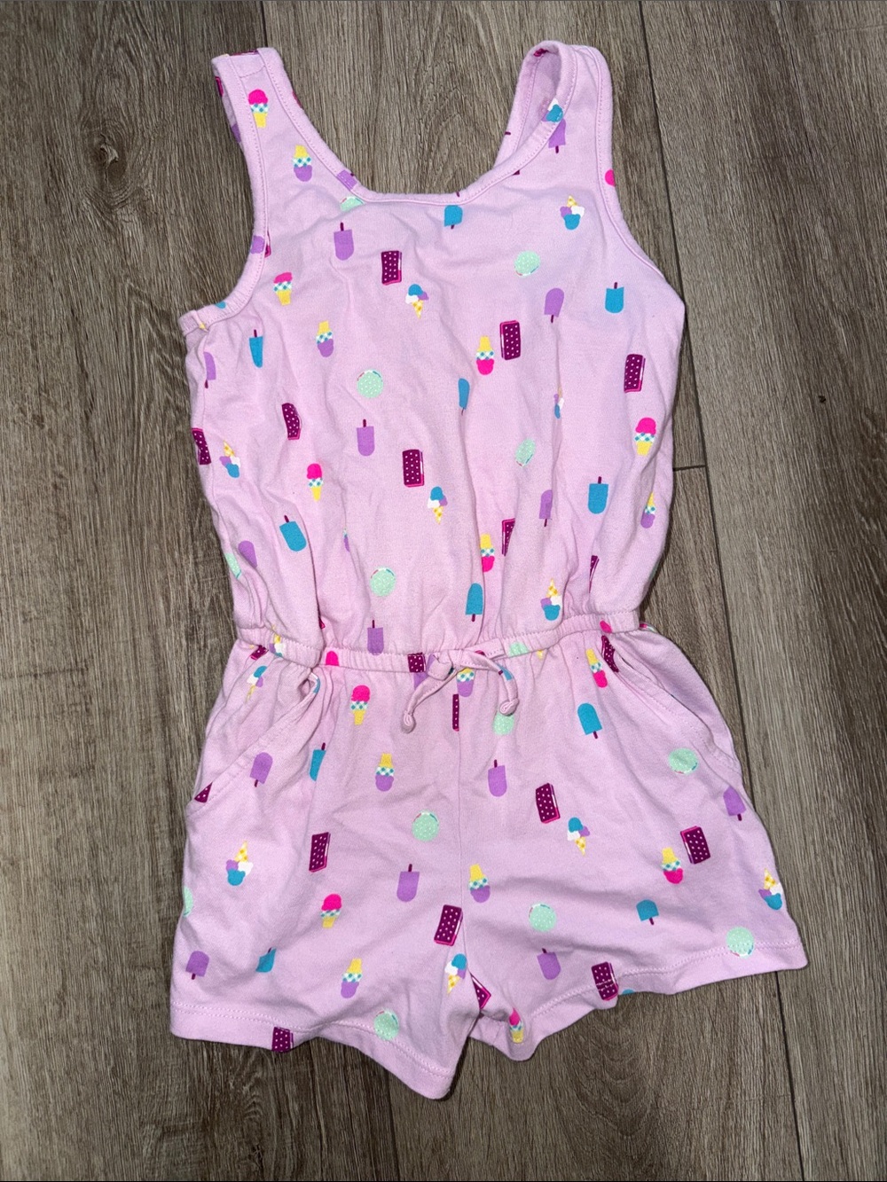 Cat & Jack Pink Ice Cream & Popsicle Print Girls' Romper